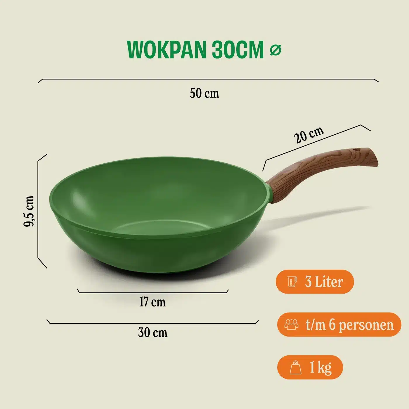 Cook and pan go green wokpan 30 cm